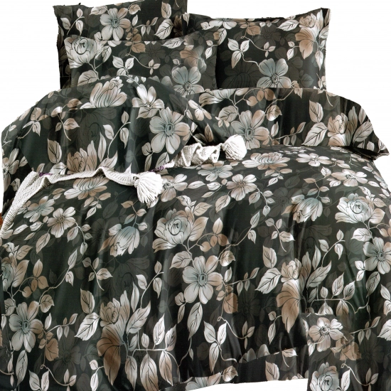 KOMPLET POŚCIELI SATYNA BAWEŁNIANA Z PRZEŚCIERADŁEM POSZWA