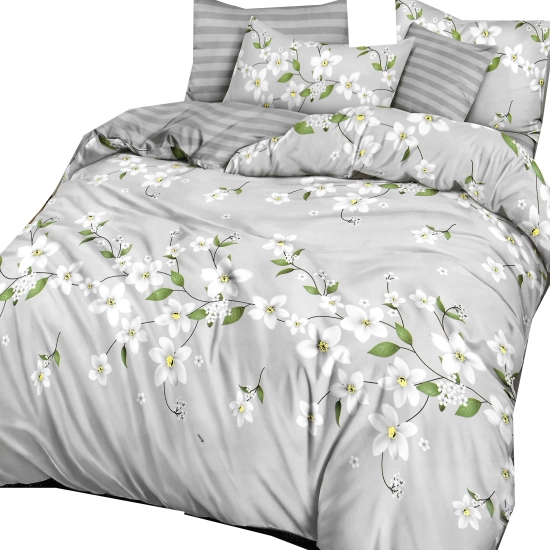 KOMPLET POŚCIELI SATYNA BAWEŁNIANA Z PRZEŚCIERADŁEM POSZWA