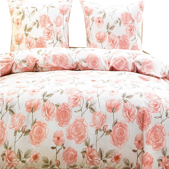 KOMPLET POŚCIELI DWUSTRONNA POŚCIEL 200x200 +2 POSZEWKI SATYNA BAWEŁNIANA