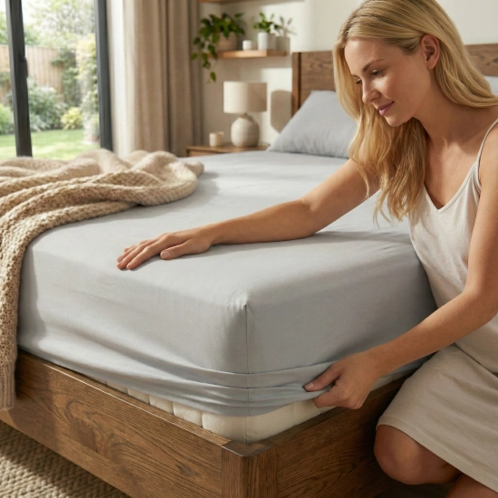 PRZEŚCIERADŁO JERSEY 180X200 Z GUMKĄ GRUBE POLSKIE JASNY SZARY