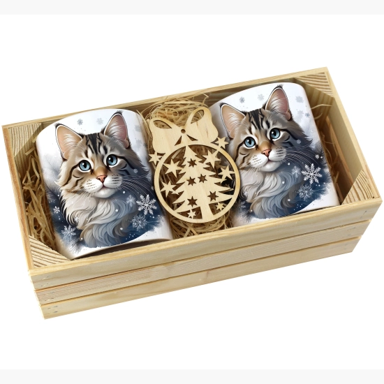 PREZENT ŚWIĄTECZNY ZESTAW KUBKÓW W SKRZYNCE KUBKI MIKOŁAJ RENIFER ŚWIĘTA