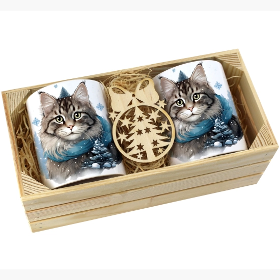 PREZENT ŚWIĄTECZNY ZESTAW KUBKÓW W SKRZYNCE KUBKI MIKOŁAJ RENIFER ŚWIĘTA