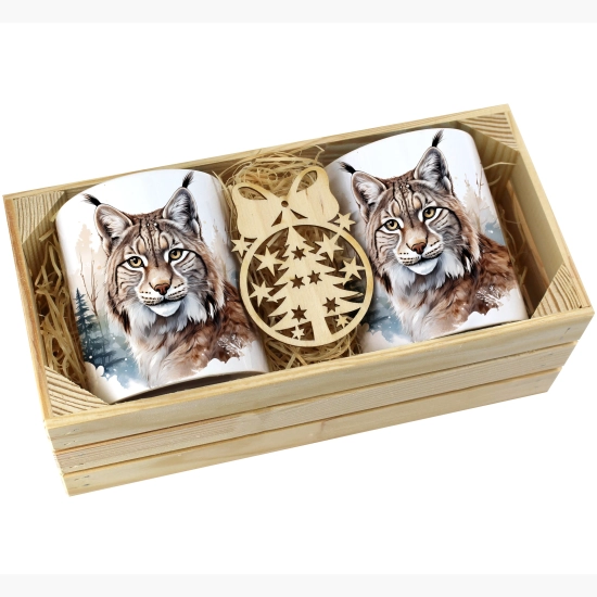 PREZENT ŚWIĄTECZNY ZESTAW KUBKÓW W SKRZYNCE KUBKI MIKOŁAJ RENIFER ŚWIĘTA