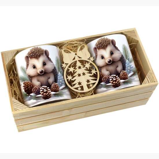 PREZENT ŚWIĄTECZNY ZESTAW KUBKÓW W SKRZYNCE KUBKI MIKOŁAJ RENIFER ŚWIĘTA