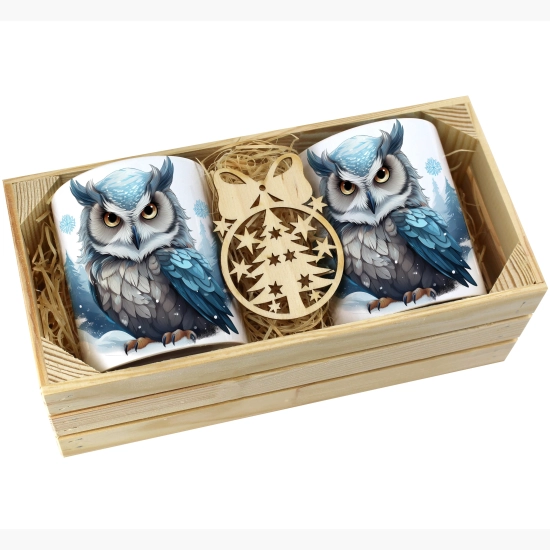 PREZENT ŚWIĄTECZNY ZESTAW KUBKÓW W SKRZYNCE KUBKI MIKOŁAJ RENIFER ŚWIĘTA