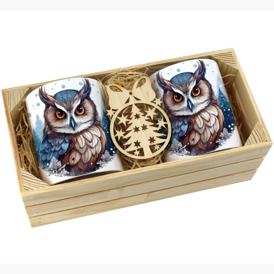 PREZENT ŚWIĄTECZNY ZESTAW KUBKÓW W SKRZYNCE KUBKI MIKOŁAJ RENIFER ŚWIĘTA