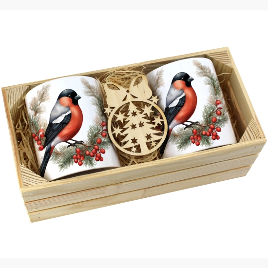 PREZENT ŚWIĄTECZNY ZESTAW KUBKÓW W SKRZYNCE KUBKI MIKOŁAJ RENIFER ŚWIĘTA