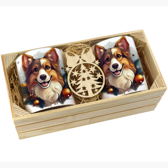 PREZENT ŚWIĄTECZNY ZESTAW KUBKÓW W SKRZYNCE KUBKI MIKOŁAJ RENIFER ŚWIĘTA