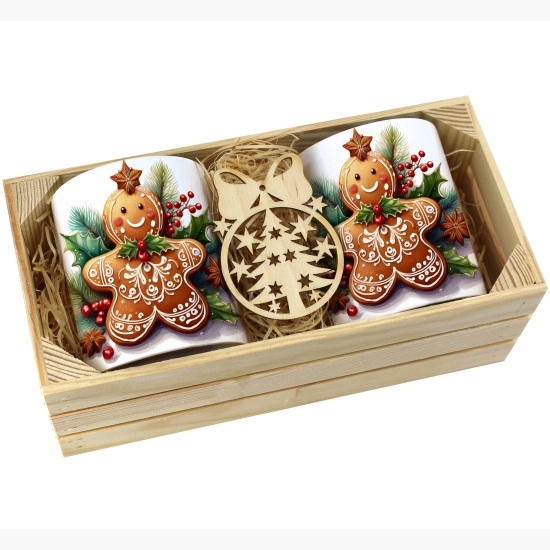 PREZENT ŚWIĄTECZNY ZESTAW KUBKÓW W SKRZYNCE KUBKI MIKOŁAJ RENIFER ŚWIĘTA