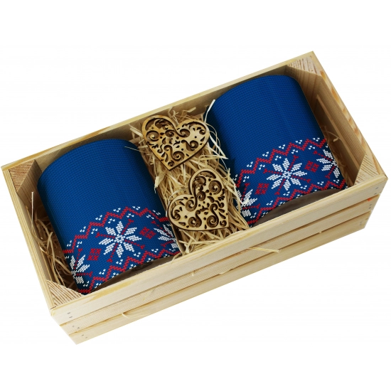 PREZENT ŚWIĄTECZNY ZESTAW KUBKÓW W SKRZYNCE KUBKI MIKOŁAJ RENIFER ŚWIĘTA