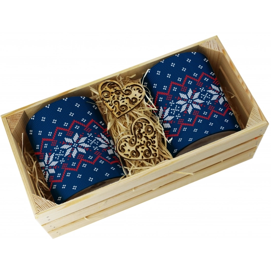 PREZENT ŚWIĄTECZNY ZESTAW KUBKÓW W SKRZYNCE KUBKI MIKOŁAJ RENIFER ŚWIĘTA