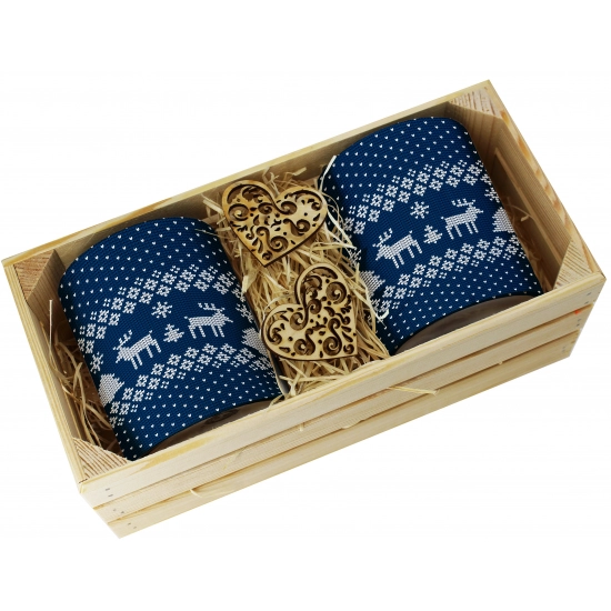 PREZENT ŚWIĄTECZNY ZESTAW KUBKÓW W SKRZYNCE KUBKI MIKOŁAJ RENIFER ŚWIĘTA