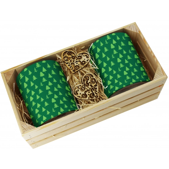 PREZENT ŚWIĄTECZNY ZESTAW KUBKÓW W SKRZYNCE KUBKI MIKOŁAJ RENIFER ŚWIĘTA