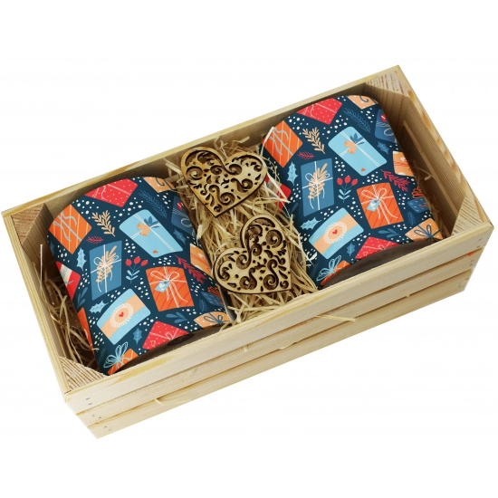 PREZENT ŚWIĄTECZNY ZESTAW KUBKÓW W SKRZYNCE KUBKI MIKOŁAJ RENIFER ŚWIĘTA