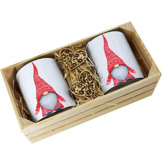 PREZENT ŚWIĄTECZNY ZESTAW KUBKÓW W SKRZYNCE KUBKI MIKOŁAJ RENIFER ŚWIĘTA