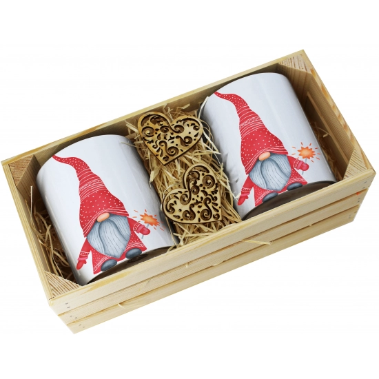 PREZENT ŚWIĄTECZNY ZESTAW KUBKÓW W SKRZYNCE KUBKI MIKOŁAJ RENIFER ŚWIĘTA