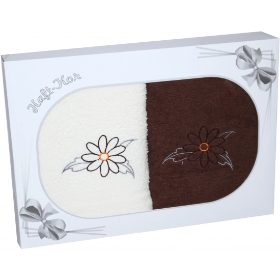 PREZENT KOMPLET DWÓCH RĘCZNIKÓW 70x140 Z HAFTEM