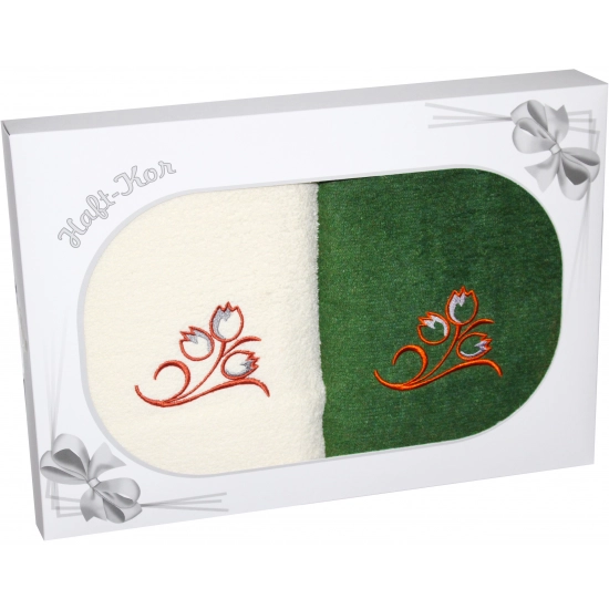 PREZENT KOMPLET DWÓCH RĘCZNIKÓW 70x140 Z HAFTEM