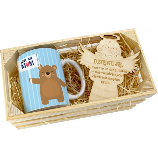 KUBEK 330ml DLA MAMY W SKRZYNCE ZAWIESZKA ANIOŁEK DZIEŃ MATKI MAMA PREZENT