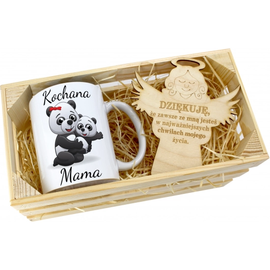 KUBEK 330ml DLA MAMY W SKRZYNCE ZAWIESZKA ANIOŁEK DZIEŃ MATKI MAMA PREZENT