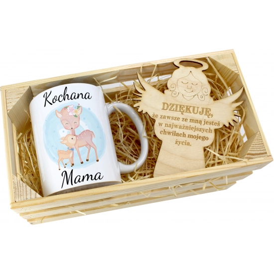 KUBEK 330ml DLA MAMY W SKRZYNCE ZAWIESZKA ANIOŁEK DZIEŃ MATKI MAMA PREZENT