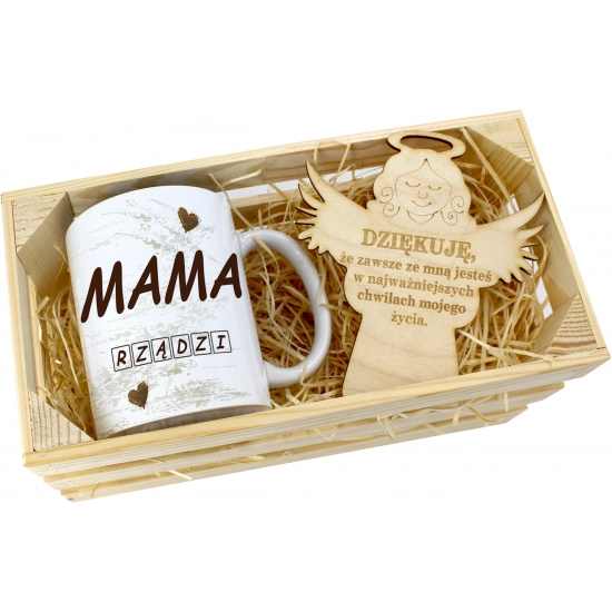 KUBEK 330ml DLA MAMY W SKRZYNCE ZAWIESZKA ANIOŁEK DZIEŃ MATKI MAMA PREZENT