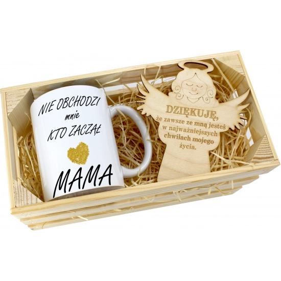 KUBEK 330ml DLA MAMY W SKRZYNCE ZAWIESZKA ANIOŁEK DZIEŃ MATKI MAMA PREZENT
