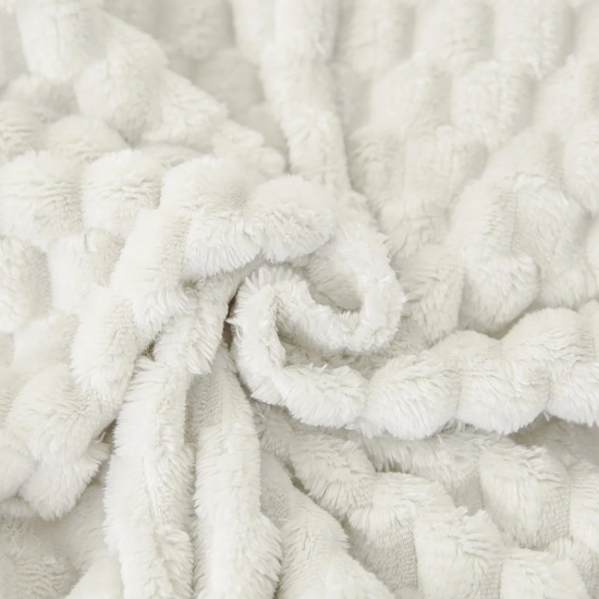 KOC 160x200 NARZUTA NA ŁÓŻKO Z MIKROFIBRY MIĘKKI KAPA CUBETTO ECRU