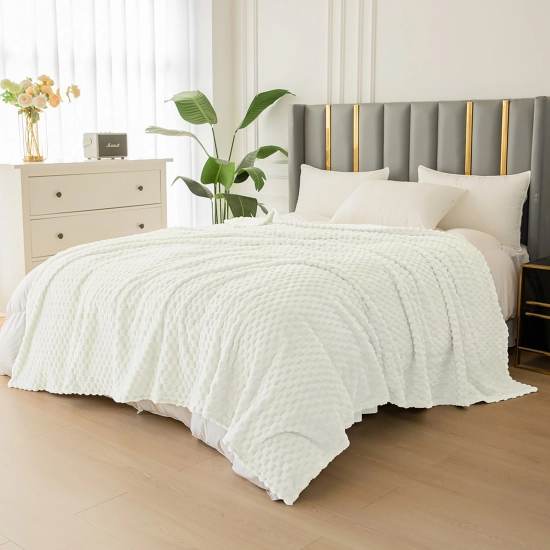 KOC 160x200 NARZUTA NA ŁÓŻKO Z MIKROFIBRY MIĘKKI KAPA CUBETTO ECRU