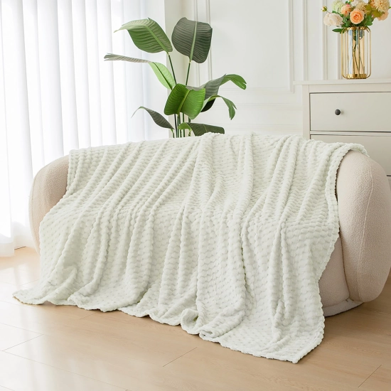 KOC 160x200 NARZUTA NA ŁÓŻKO Z MIKROFIBRY MIĘKKI KAPA CUBETTO ECRU