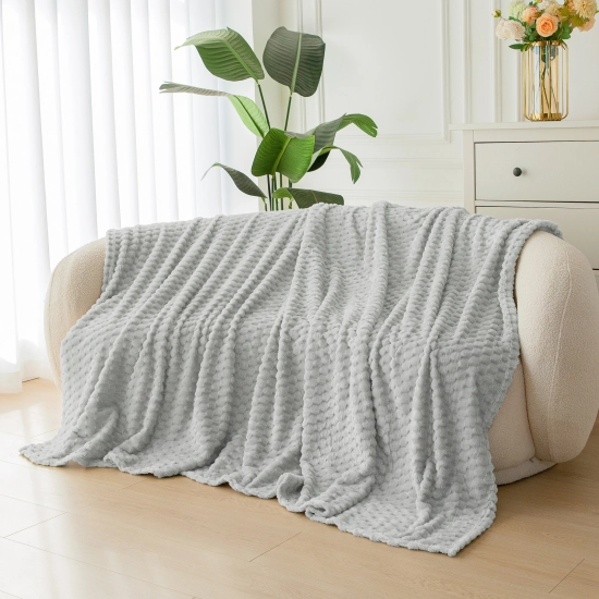 JASNO SZARY KOC 200x220 NARZUTA NA ŁÓŻKO Z MIKROFIBRY MIĘKKI CUBETTO KAPA