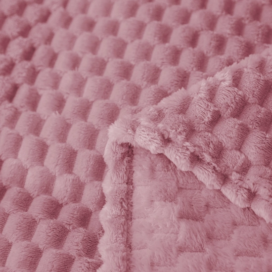 KOC 160x200 NARZUTA NA ŁÓŻKO Z MIKROFIBRY MIĘKKI KAPA CUBETTO PUDROWY RÓŻ