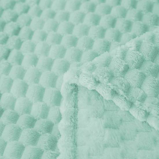 LAZUROWY KOC 160x200 NARZUTA NA ŁÓŻKO Z MIKROFIBRY MIĘKKI KAPA CUBETTO KAPA