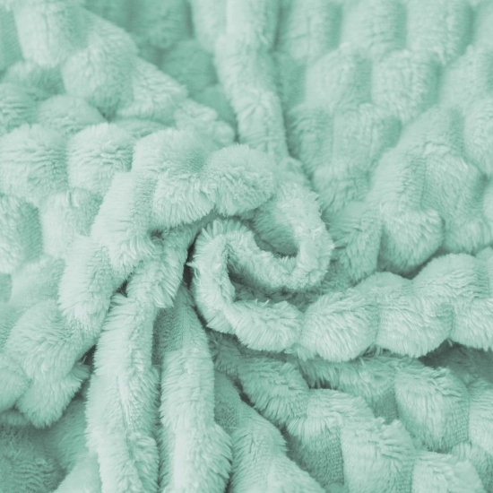 LAZUROWY KOC 160x200 NARZUTA NA ŁÓŻKO Z MIKROFIBRY MIĘKKI KAPA CUBETTO KAPA