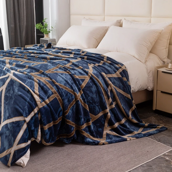 Koc z mikrofibry 200x220 cm – stylowy wzór i przytulna miękkość