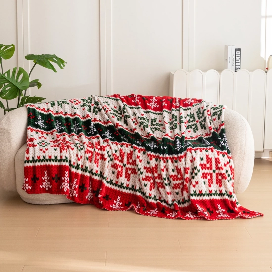 Koc świąteczny 200x220 cm z mikrofibry – aranżacja świąteczna