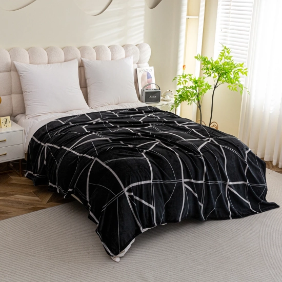 Duży dekoracyjny koc z mikrofibry 200x220 cm – idealny na łóżko małżeńskie