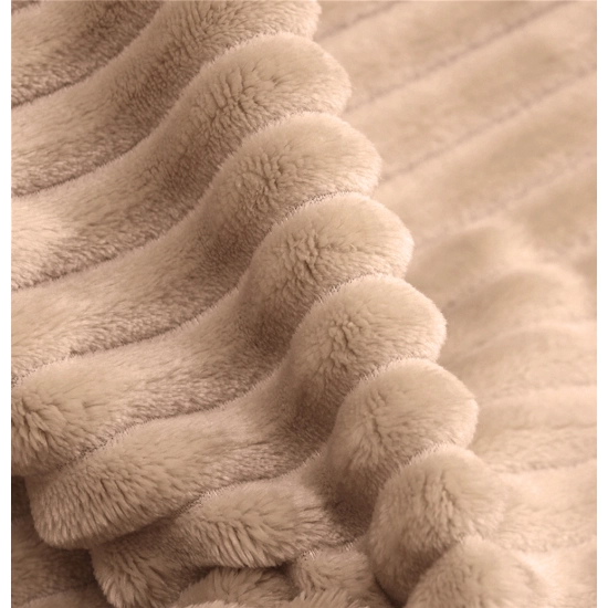 KOC TŁOCZONY 200x220 Z MIKROFIBRY MIĘKKI LUKSUSOWY NARZUTA CIEMNY BEŻ