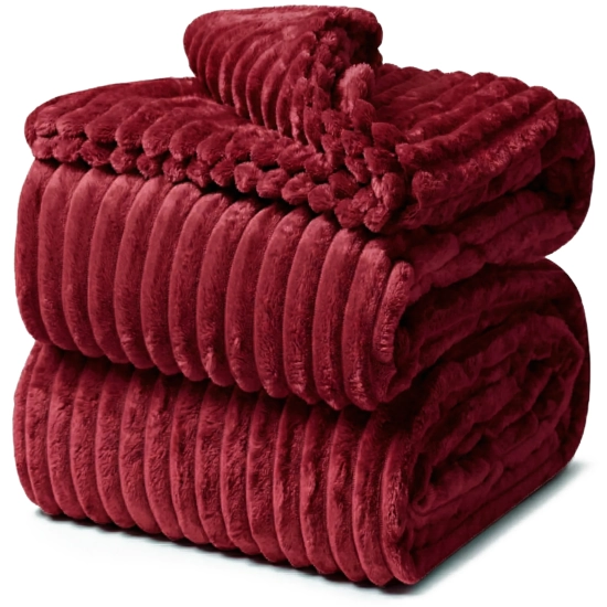 KOC TŁOCZONY 200x220 Z MIKROFIBRY MIĘKKI LUKSUSOWY NARZUTA BORDO