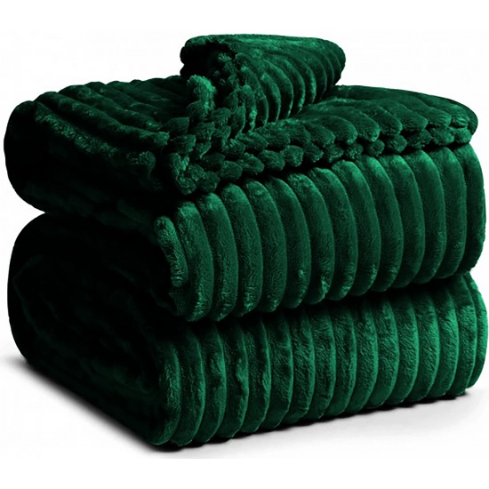 KOC TŁOCZONY 200x220 Z MIKROFIBRY MIĘKKI LUKSUSOWY NARZUTA MALACHIT
