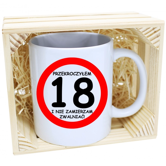 PREZENT KUBEK URODZINOWY W SKRZYNCE URODZINY 18