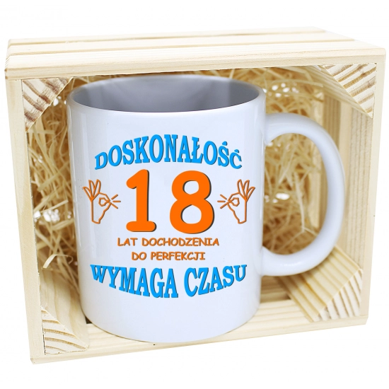 PREZENT KUBEK URODZINOWY W SKRZYNCE URODZINY 18