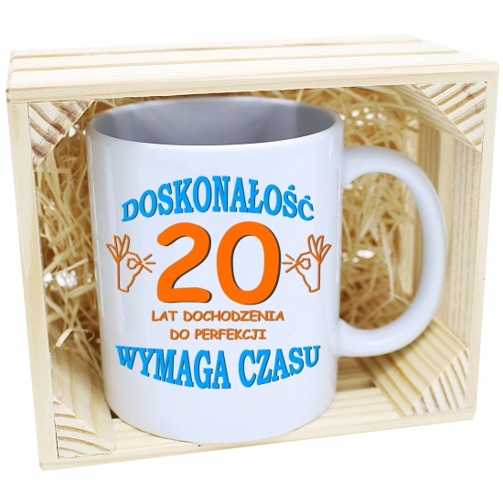 PREZENT KUBEK URODZINOWY W SKRZYNCE URODZINY 20