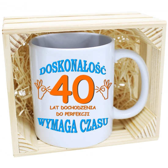 PREZENT KUBEK URODZINOWY W SKRZYNCE URODZINY 40