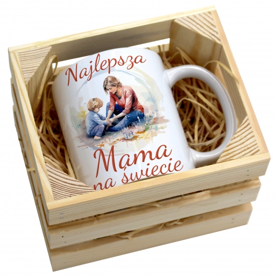 KUBEK 330ml W SKRZYNCE DLA MAMY PREZENT DZIEŃ MATKI MAMA MAMUSIA UPOMINEK