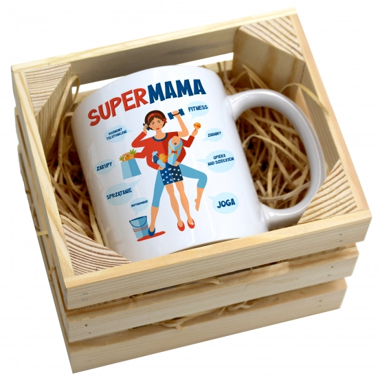 KUBEK 330ml W SKRZYNCE DLA MAMY PREZENT DZIEŃ MATKI MAMA MAMUSIA UPOMINEK