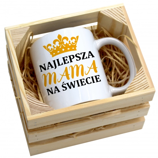 KUBEK 330ml W SKRZYNCE DLA MAMY PREZENT DZIEŃ MATKI MAMA MAMUSIA UPOMINEK