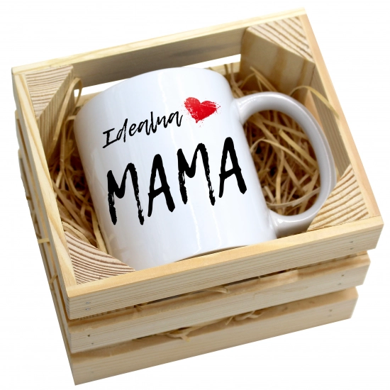 KUBEK 330ml W SKRZYNCE DLA MAMY PREZENT DZIEŃ MATKI MAMA MAMUSIA UPOMINEK