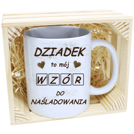 PREZENT KUBEK Z NADRUKIEM DLA DZIADKA W SKRZYNCE