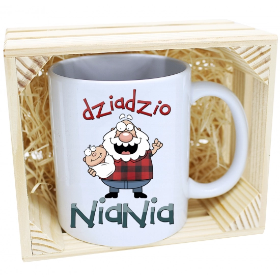 PREZENT KUBEK Z NADRUKIEM DLA DZIADKA W SKRZYNCE